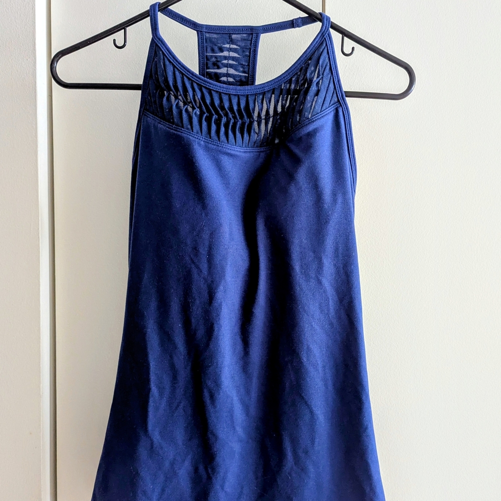 Soybu Royal Blue Mesh Detail Tank Top
